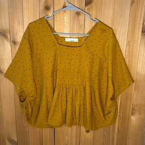 Lovestitch polka dot peplum cocoon top (s/m)